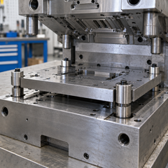 Mold stop posts installed in an injection mold assembly
