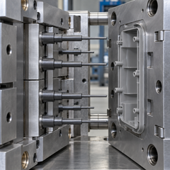 SKD61 stepped ejector pins installed in injection mold