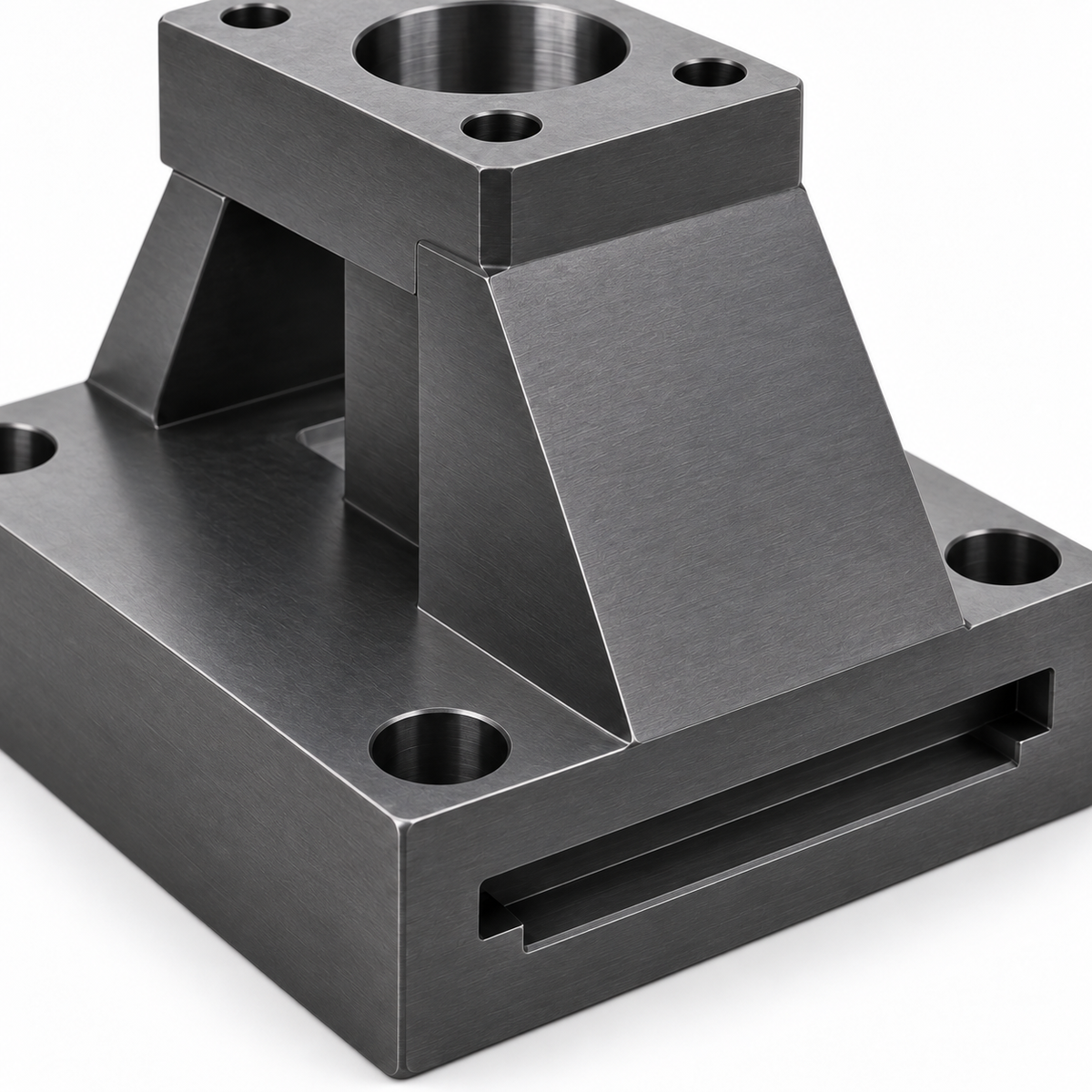 Close-up view of the single-side T-slot on a representative P20 nitrided A-type lifter base