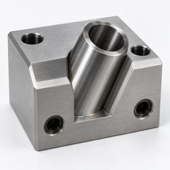 Angle pin fixing block inclined bore detail