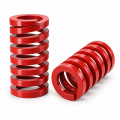 Two red 65Mn rectangular-wire die springs, pack of 2