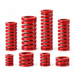 Red medium-load die springs in multiple diameters and free lengths
