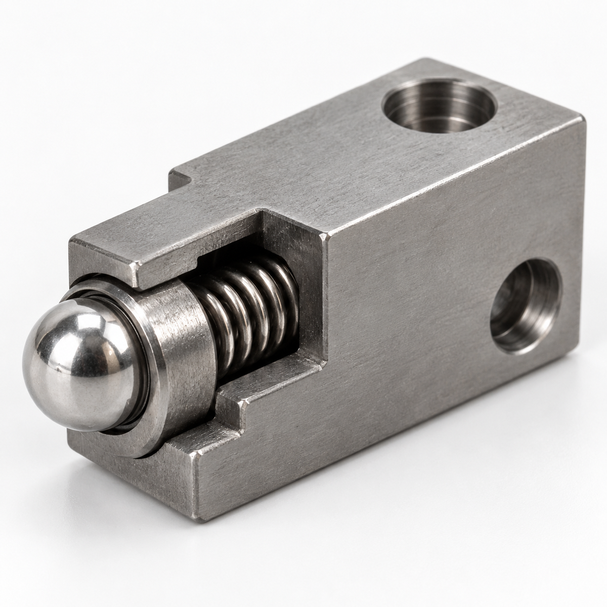 Slide retainer ball detent spring mechanism detail