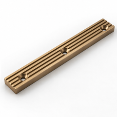 Representative bronze wear strip with oil grooves