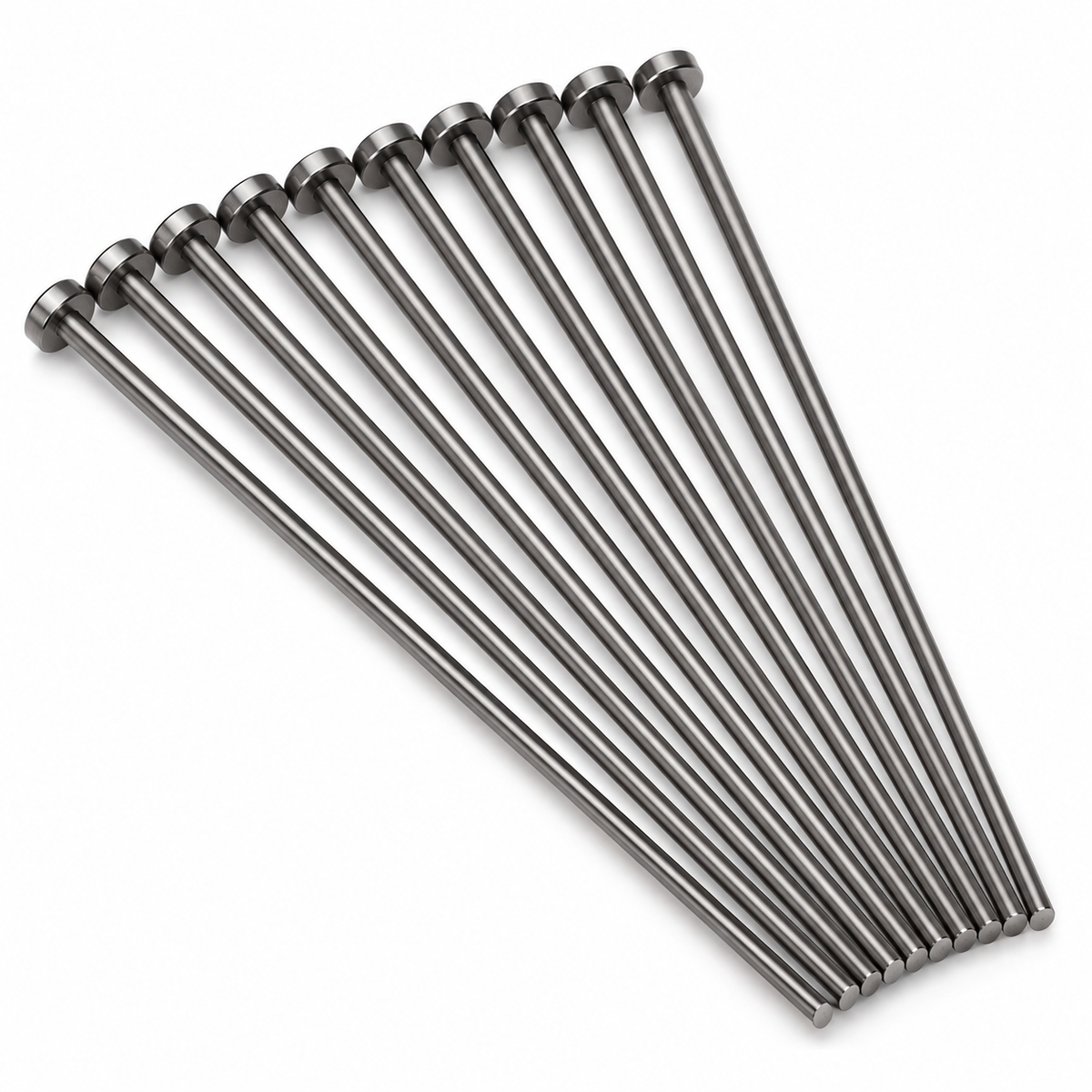 Ten through-hardened injection-mold ejector pins, pack of 10